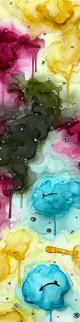 Free abstract bookmark featuring yellow and blue colors